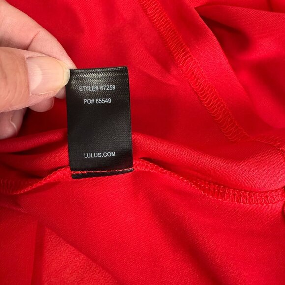 Lulus Womens Red Flutter A-Line Mini Dress Size Medium Romantic Feminine Flirty - Picture 14 of 14